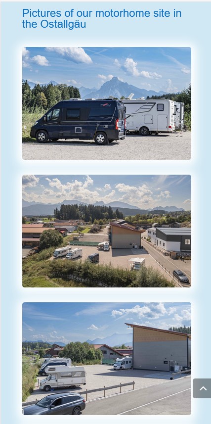 Screenshot der Homepage Wohnmobilstellplatz in Eisenberg in der Mobiltelefon-Ansicht, mit Fotos vom Fotograf Bernhard Bartsch