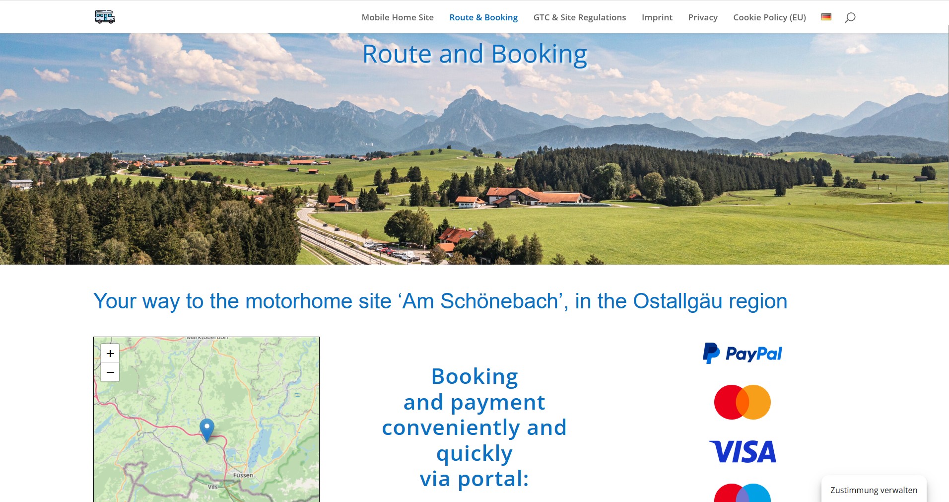 Screenshot Wohnmobilstellplatz PC-Ansicht