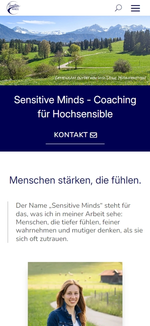Mobile-Screenshot Verena Behme Coaching für Hochsensible